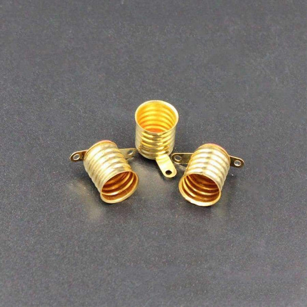 Planet Gates HGhomeart 50pcs Mini E10 Lamp Socket Lighting Accessories Lamp Fitting Pure Copper Lampholder Holder E10 Holder for Light Bulbs