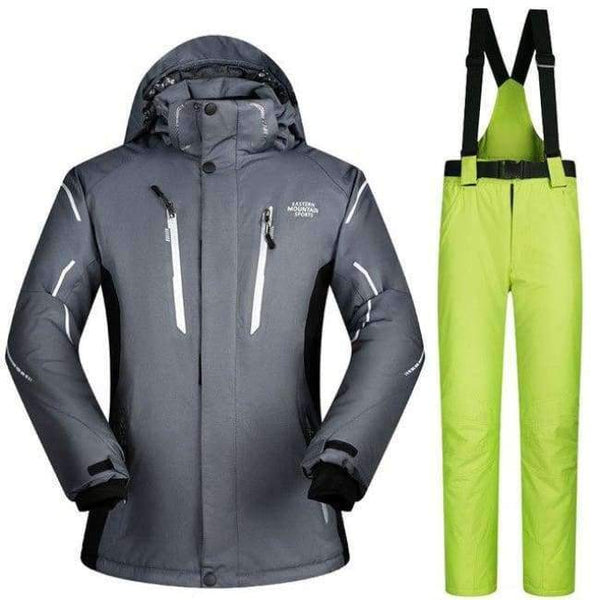 Planet Gates HH And Green / XL Mens Ski Jacket And Pant Outdoor Sport Wear Waterproof Super Warm Snow Snowboard Suit Thicken Cross Country Skiing Clothes Brand