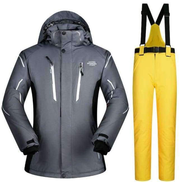 Planet Gates HH And Yellow / XL Mens Ski Jacket And Pant Outdoor Sport Wear Waterproof Super Warm Snow Snowboard Suit Thicken Cross Country Skiing Clothes Brand