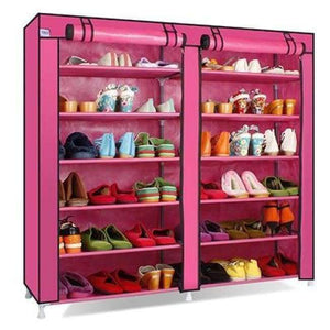 Planet Gates HH341900CS1 / China Large Capacity Shoes Storage Cabinet Double Rows Shoes Organizer Rack Home Furniture DIY Dust-proof Shoes Shelves Space Saver
