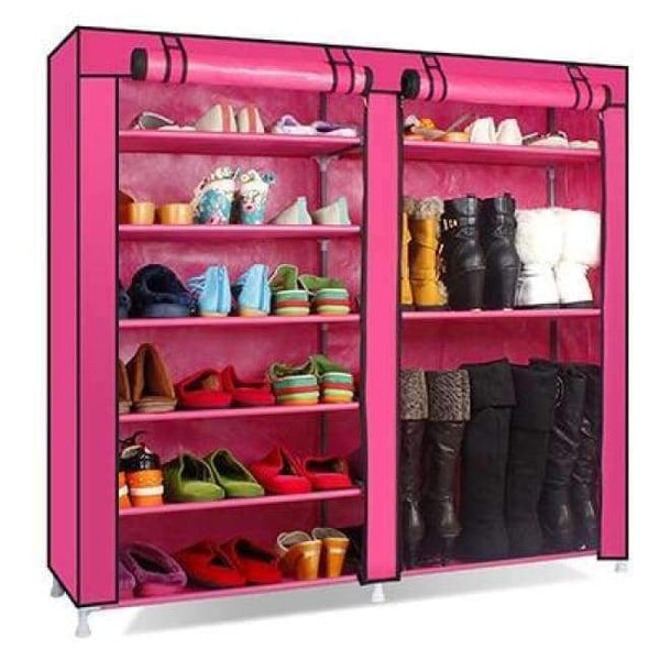 Planet Gates HH341900CS2 / China Large Capacity Shoes Storage Cabinet Double Rows Shoes Organizer Rack Home Furniture DIY Dust-proof Shoes Shelves Space Saver