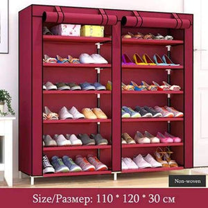 Planet Gates HH341900CS3 / China Large Capacity Shoes Storage Cabinet Double Rows Shoes Organizer Rack Home Furniture DIY Dust-proof Shoes Shelves Space Saver