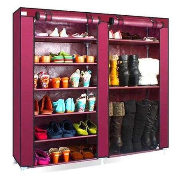 Planet Gates HH341900CS4 / China Large Capacity Shoes Storage Cabinet Double Rows Shoes Organizer Rack Home Furniture DIY Dust-proof Shoes Shelves Space Saver