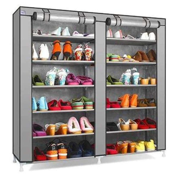 Planet Gates HH341900CS5 / China Large Capacity Shoes Storage Cabinet Double Rows Shoes Organizer Rack Home Furniture DIY Dust-proof Shoes Shelves Space Saver