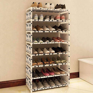 Planet Gates HH342800CS1 / China Eight Layers Metal Non-woven Cloth Simple Shoe Rack Space Saver DIY Shoes Shelf Shoes Storage Shelves Organizer Home Furniture