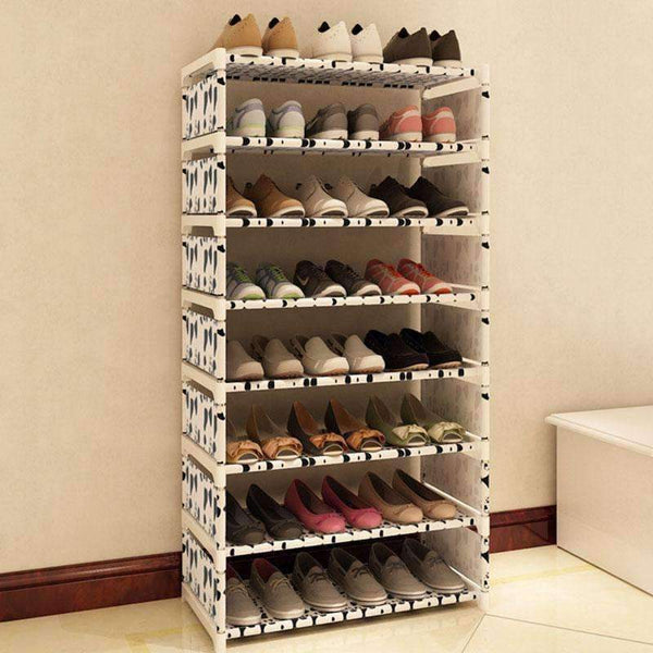 Planet Gates HH342800CS1 / China Eight Layers Metal Non-woven Cloth Simple Shoe Rack Space Saver DIY Shoes Shelf Shoes Storage Shelves Organizer Home Furniture