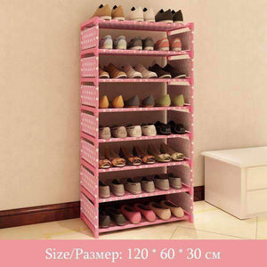 Planet Gates HH342800CS1 / China Eight Layers Metal Non-woven Cloth Simple Shoe Rack Space Saver DIY Shoes Shelf Shoes Storage Shelves Organizer Home Furniture