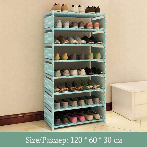 Planet Gates HH342800CS1 / China Eight Layers Metal Non-woven Cloth Simple Shoe Rack Space Saver DIY Shoes Shelf Shoes Storage Shelves Organizer Home Furniture