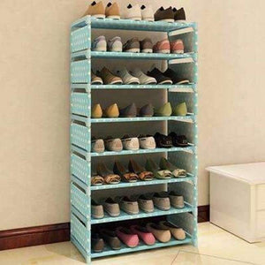 Planet Gates HH342800CS1 / China Eight Layers Metal Non-woven Cloth Simple Shoe Rack Space Saver DIY Shoes Shelf Shoes Storage Shelves Organizer Home Furniture