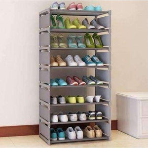 Planet Gates HH342800CS3 / China Eight Layers Metal Non-woven Cloth Simple Shoe Rack Space Saver DIY Shoes Shelf Shoes Storage Shelves Organizer Home Furniture