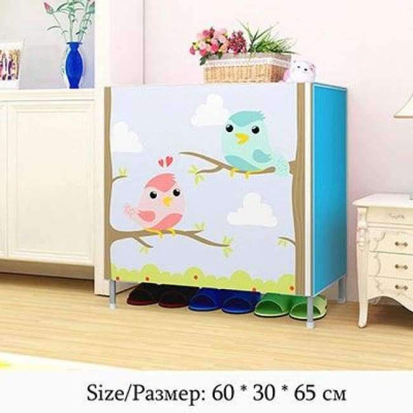 Planet Gates HH360500CS4 / China Multifunction Storage Shoe Rack 3D Cartoon Pattern Shoe Cabinet Simple Non-woven DIY Shoe Organizer Shelf Furniture