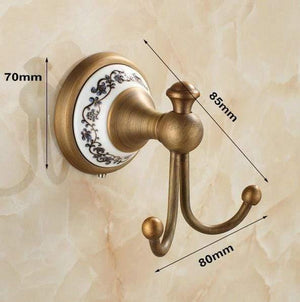 Planet Gates HI Ceramic Bathroom Products Round Base Brushed Accessories Set Antique Brass Bath Hardware Sets wall mounted anqtiue bathroom set