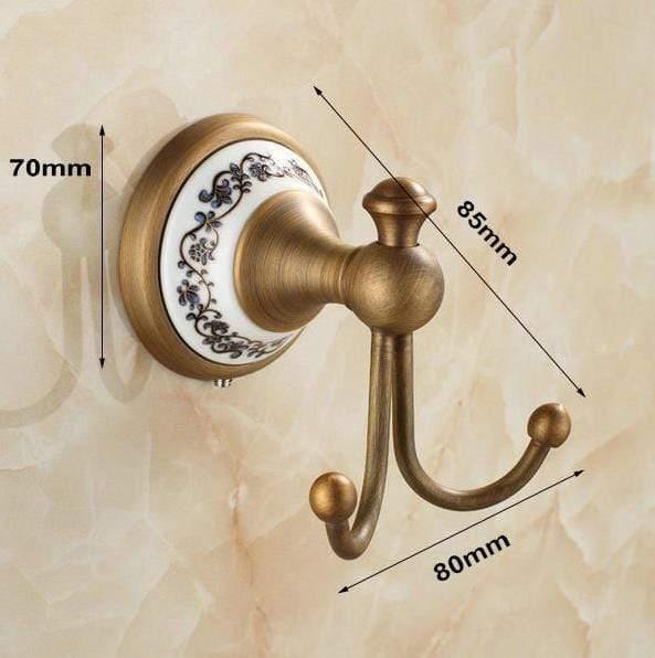 Planet Gates HI Ceramic Bathroom Products Round Base Brushed Accessories Set Antique Brass Bath Hardware Sets wall mounted anqtiue bathroom set