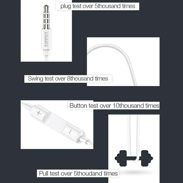 Planet Gates Hifi Earphone In-Ear 3.5mm Original USAMS AUX with Mic Wire Control for iphone Xiaomi mobile phone MP3 headphone