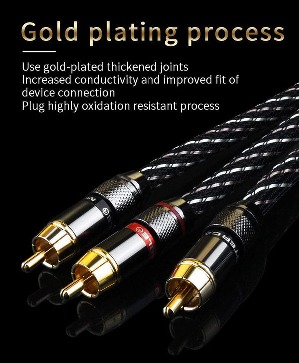 Planet Gates Hifi Rca to 2Rca Cable Male to 2 Male Audio Cable Subwoofer Y Cable Splitter Aux Cable for Speaker,DVD, TV, Amplifier,Soundbox