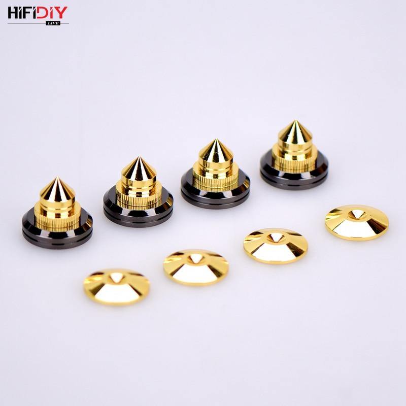 HIFIDIY LIVE 4 Sets Or 4 PCS Speaker Stand Feet Foot Pad Zinc Alloy Metal (NOT Pure Copper) Spikes Cone Floor Foot Nail M28*26