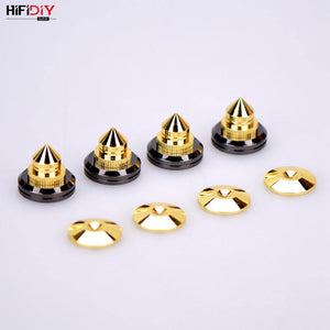 HIFIDIY LIVE 4 Sets Or 4 PCS Speaker Stand Feet Foot Pad Zinc Alloy Metal (NOT Pure Copper) Spikes Cone Floor Foot Nail M28*26