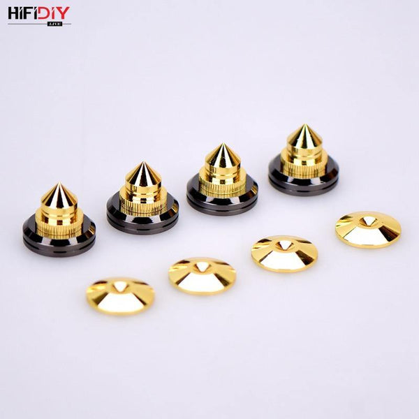 HIFIDIY LIVE 4 Sets Or 4 PCS Speaker Stand Feet Foot Pad Zinc Alloy Metal (NOT Pure Copper) Spikes Cone Floor Foot Nail M28*26
