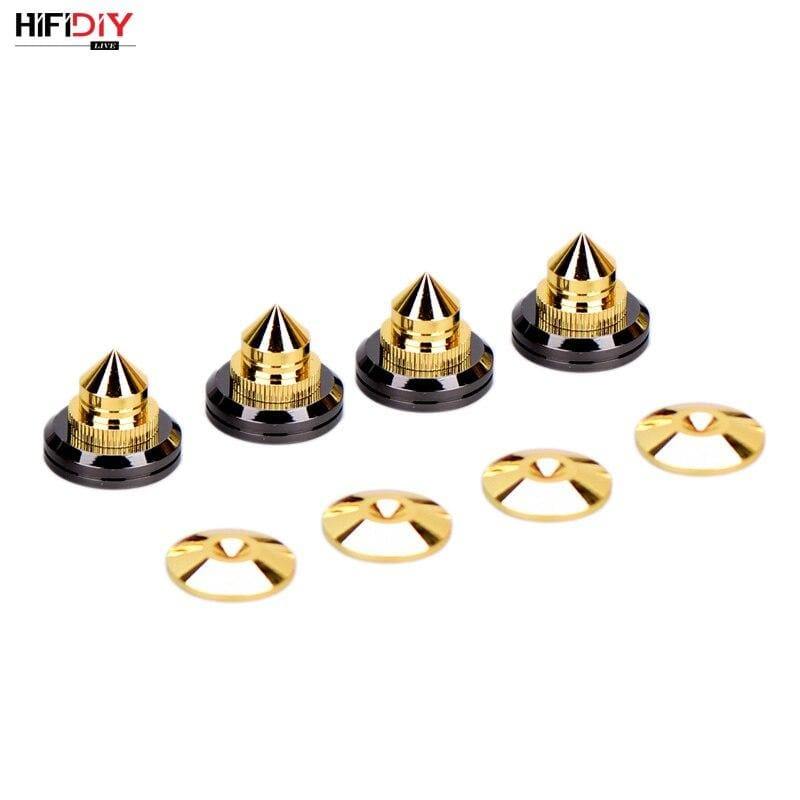 HIFIDIY LIVE 4 Sets Or 4 PCS Speaker Stand Feet Foot Pad Zinc Alloy Metal (NOT Pure Copper) Spikes Cone Floor Foot Nail M28*26