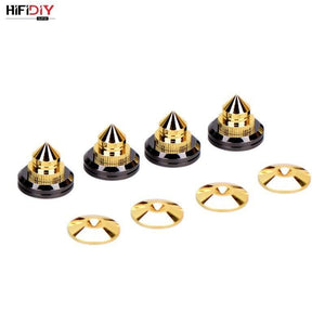 HIFIDIY LIVE 4 Sets Or 4 PCS Speaker Stand Feet Foot Pad Zinc Alloy Metal (NOT Pure Copper) Spikes Cone Floor Foot Nail M28*26