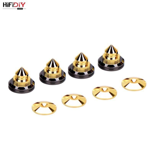 HIFIDIY LIVE 4 Sets Or 4 PCS Speaker Stand Feet Foot Pad Zinc Alloy Metal (NOT Pure Copper) Spikes Cone Floor Foot Nail M28*26