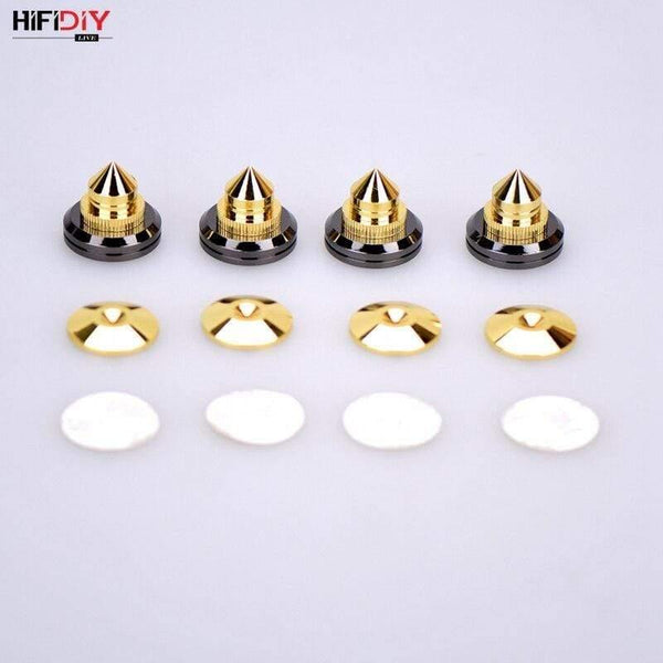 HIFIDIY LIVE 4 Sets Or 4 PCS Speaker Stand Feet Foot Pad Zinc Alloy Metal (NOT Pure Copper) Spikes Cone Floor Foot Nail M28*26