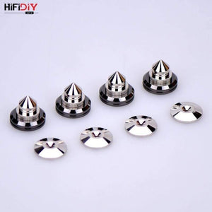 HIFIDIY LIVE 4 Sets Or 4 PCS Speakers Stand Feet Foot Pad Pure Copper Silver Loudspeaker Box Spikes Cone Floor Foot Nail M28*26