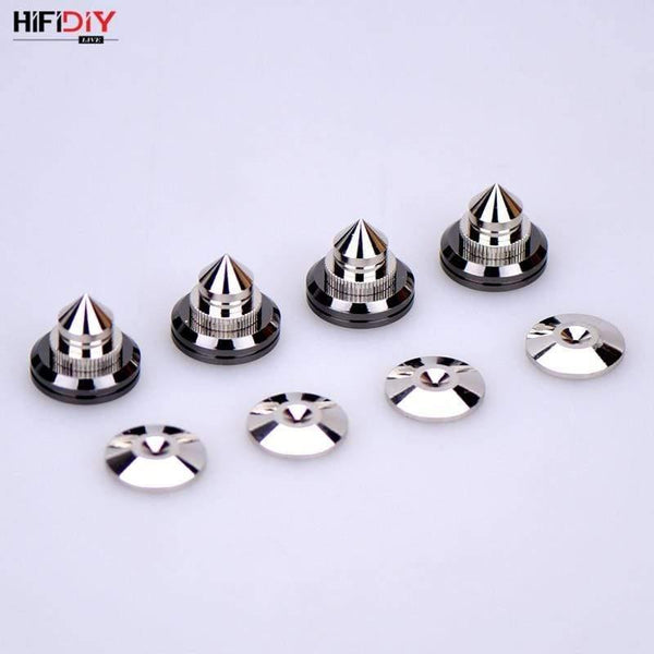 HIFIDIY LIVE 4 Sets Or 4 PCS Speakers Stand Feet Foot Pad Pure Copper Silver Loudspeaker Box Spikes Cone Floor Foot Nail M28*26
