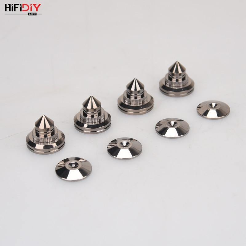 HIFIDIY LIVE 4 Sets Or 4 PCS Speakers Stand Feet Foot Pad Pure Copper Silver Loudspeaker Box Spikes Cone Floor Foot Nail M28*26