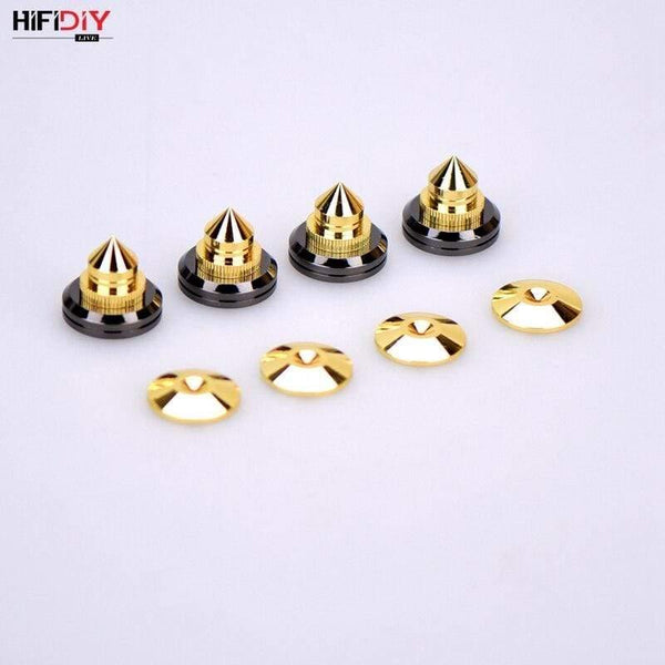 HIFIDIY LIVE 4 Sets Or 4 PCS Speakers Stand Feet Foot Pad Pure Copper Silver Loudspeaker Box Spikes Cone Floor Foot Nail M28*26