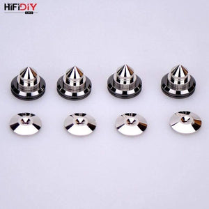 HIFIDIY LIVE 4 Sets Or 4 PCS Speakers Stand Feet Foot Pad Pure Copper Silver Loudspeaker Box Spikes Cone Floor Foot Nail M28*26