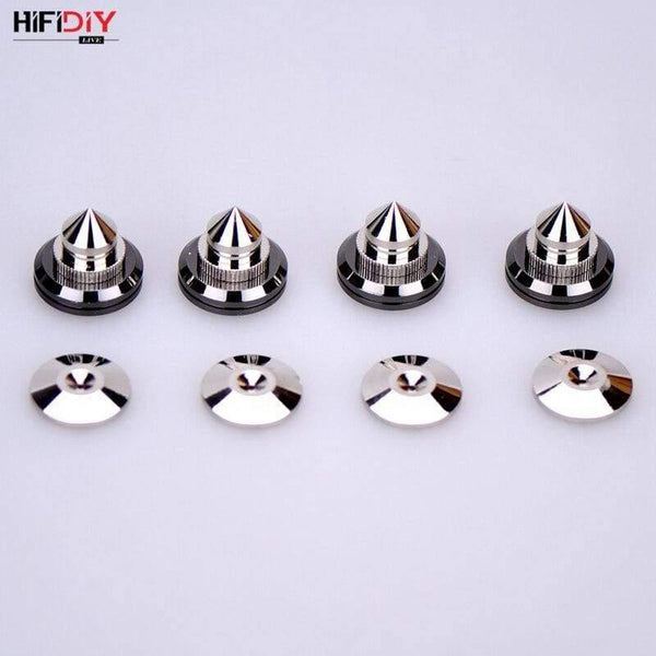 HIFIDIY LIVE 4 Sets Or 4 PCS Speakers Stand Feet Foot Pad Pure Copper Silver Loudspeaker Box Spikes Cone Floor Foot Nail M28*26