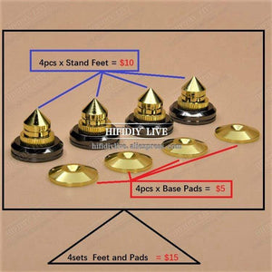 Planet Gates HIFIDIY LIVE 4 Sets or 4 PCS speakers Stand Feet Foot Pad Pure copper silver loudspeaker box Spikes Cone Floor Foot Nail M28*26