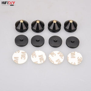 HIFIDIY LIVE 4PCS 4Sets Speaker Stand Feet Foot Pad Aluminium Alloy Metal (NOT Natural Wood ) Spikes Cone Floor Foot Nail M23*20