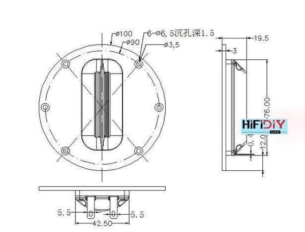Planet Gates HIFIDIY LIVE hifi 4 inch Tweeter Speaker Unit 8 OHM 30W Treble Loudspeaker AL-100 Super belt type high loudspeaker