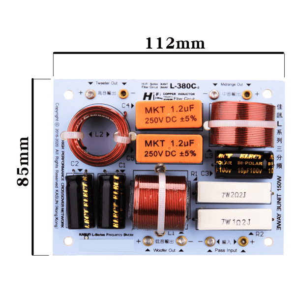 Planet Gates HIFIDIY LIVE  L-380C 3 Way 3 speaker Unit (tweeter + mid +bass )HiFi Home Speakers audio  Frequency Divider Crossover Filters