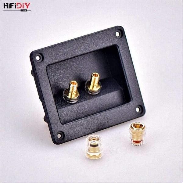 HIFIDIY LIVE Speaker Junction Box Speakers Terminal Box Shell 2 Copper Binding Post Wire Cable Connector (Install Hole 75x55mm)
