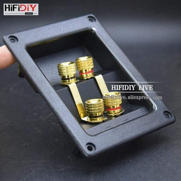 HIFIDIY LIVE Speakers Terminal Box Shell 4 Copper Binding Post (Install Hole 94x74mm)Wire Cable Connector / Speaker Junction Box