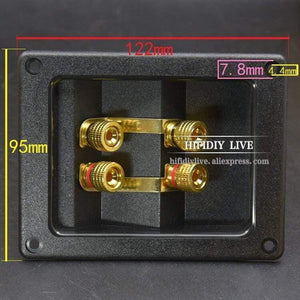 HIFIDIY LIVE Speakers Terminal Box Shell 4 Copper Binding Post (Install Hole 94x74mm)Wire Cable Connector / Speaker Junction Box