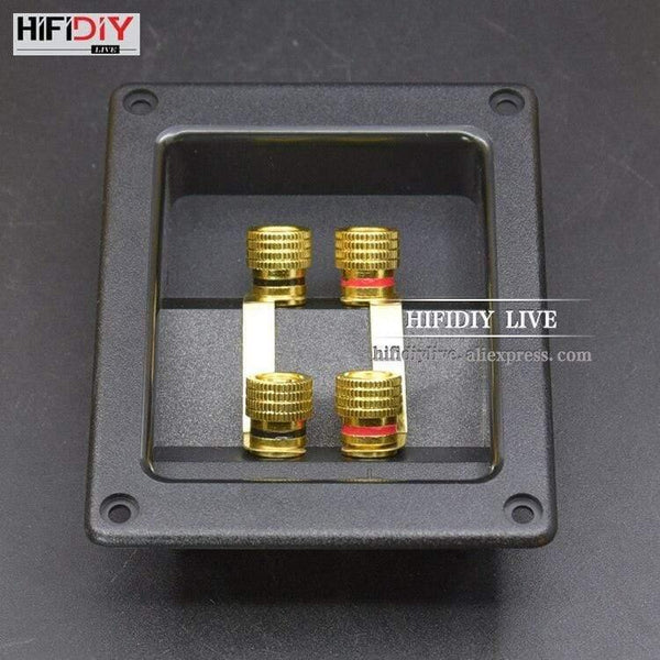 HIFIDIY LIVE Speakers Terminal Box Shell 4 Copper Binding Post (Install Hole 94x74mm)Wire Cable Connector / Speaker Junction Box