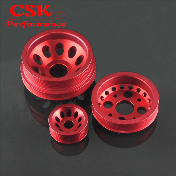 Planet Gates High Performance Light-weight Crank Pulley Fits For Nissan Z33 350Z Fairlady 350GT Skyline V35  Blue/Red