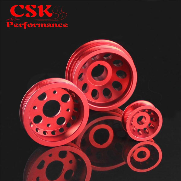 Planet Gates High Performance Light-weight Crank Pulley Fits For Nissan Z33 350Z Fairlady 350GT Skyline V35  Blue/Red