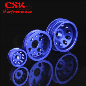 Planet Gates High Performance Light-weight Crank Pulley Fits For Nissan Z33 350Z Fairlady 350GT Skyline V35  Blue/Red