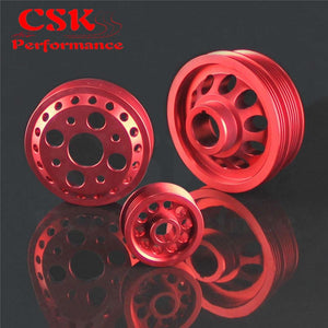 Planet Gates High Performance Light-weight Crank Pulley Fits For Nissan Z33 350Z Fairlady 350GT Skyline V35  Blue/Red
