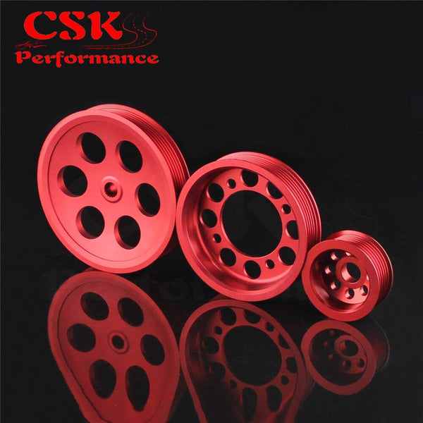 Planet Gates High Performance Light-weight Crank Pulley Fits For Toyota JZA80 V6 3.0 Blue/Red