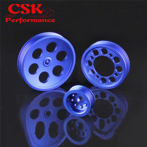 Planet Gates High Performance Light-weight Crank Pulley Fits For Toyota JZA80 V6 3.0 Blue/Red