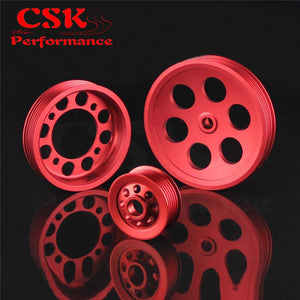 Planet Gates High Performance Light-weight Crank Pulley Fits For Toyota JZA80 V6 3.0 Blue/Red