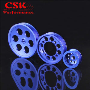 Planet Gates High Performance Light-weight Crank Pulley Fits For Toyota JZA80 V6 3.0 Blue/Red