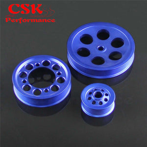 Planet Gates High Performance Light-weight Crank Pulley Fits For Toyota JZA80 V6 3.0 Blue/Red
