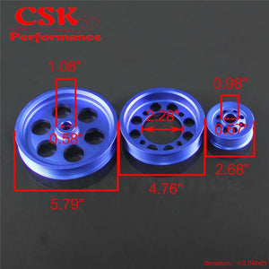 Planet Gates High Performance Light-weight Crank Pulley Fits For Toyota JZA80 V6 3.0 Blue/Red